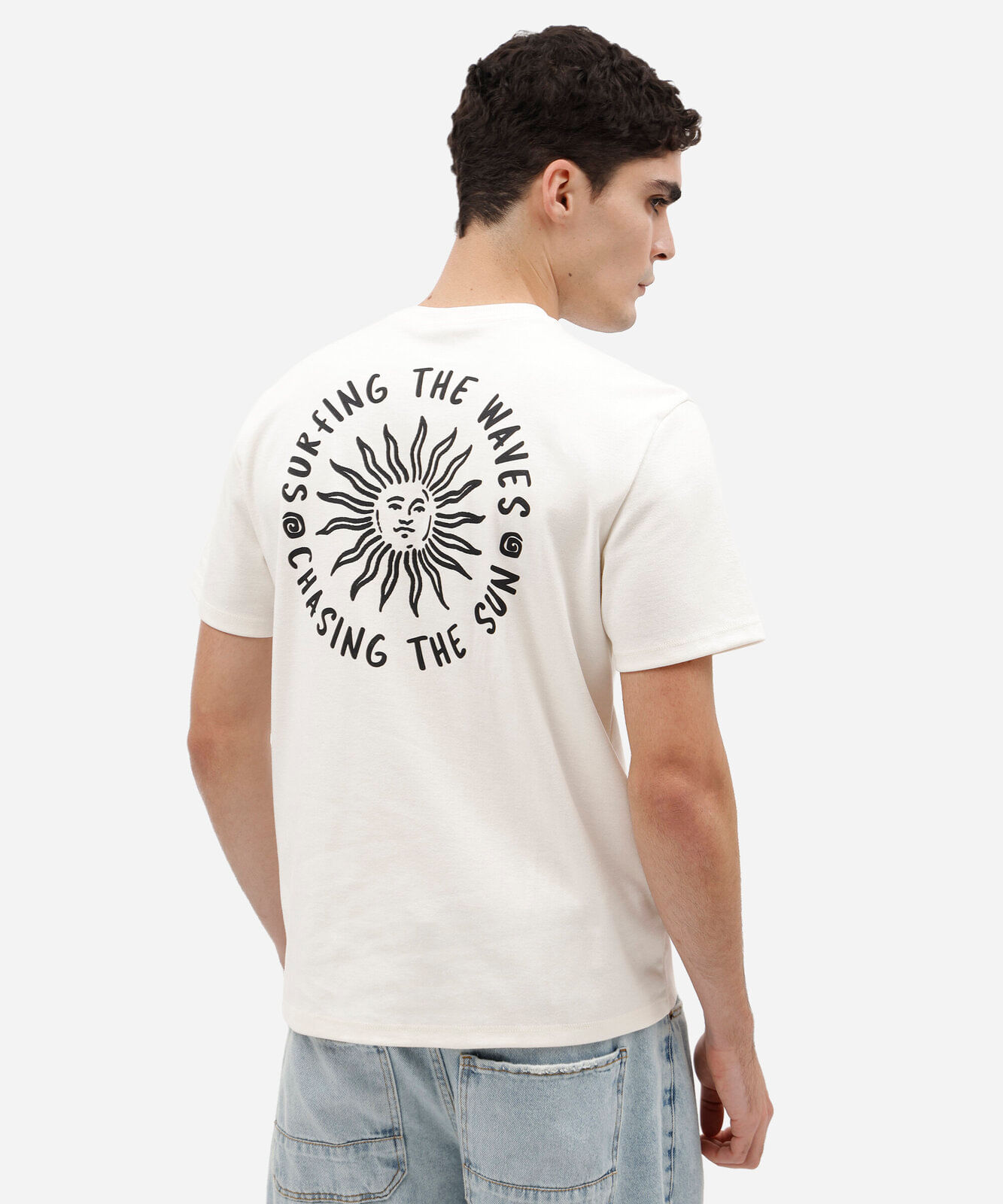 camiseta masculina com algodão manga curta estampada off white