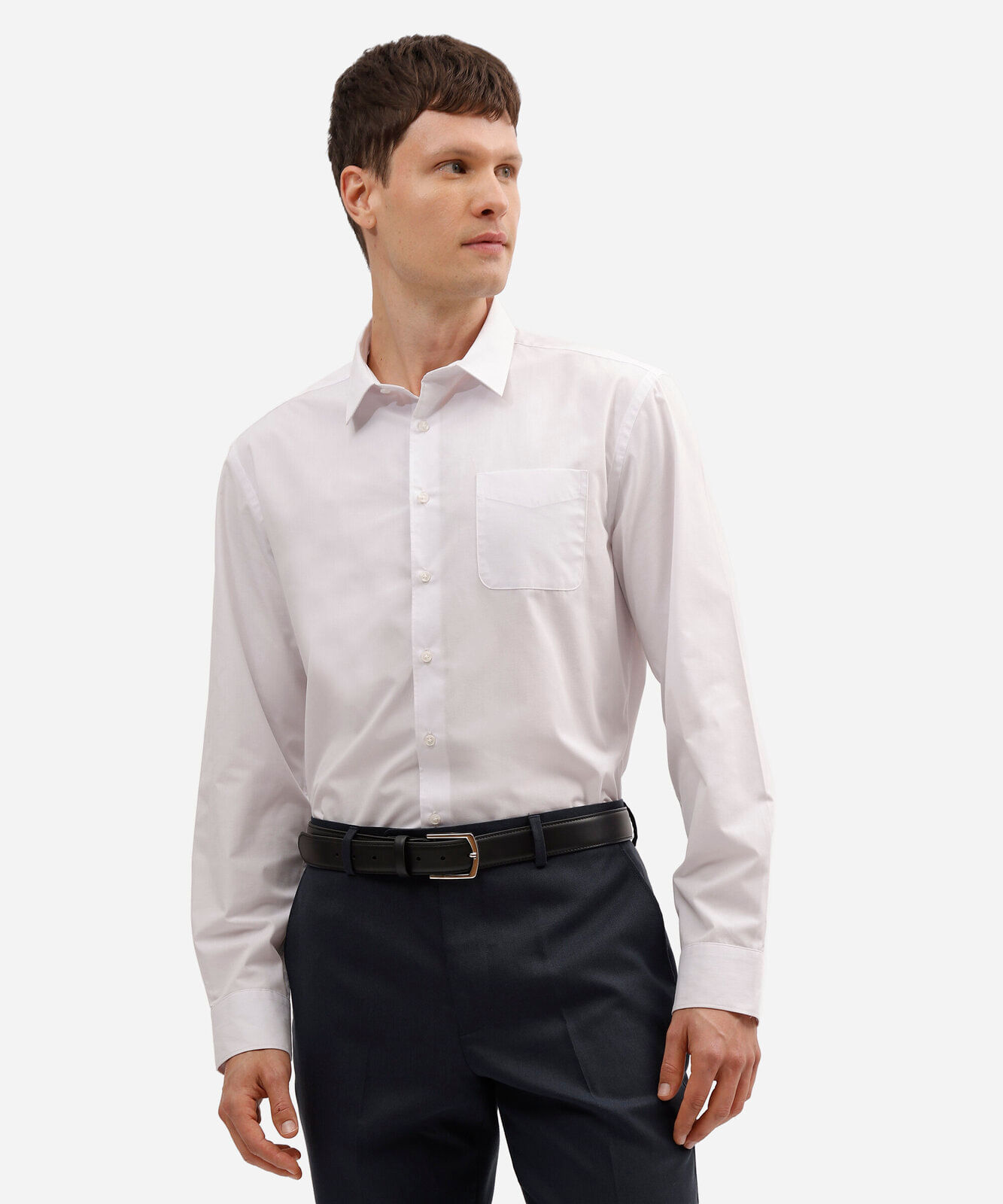 camisa manga longa com bolso branco