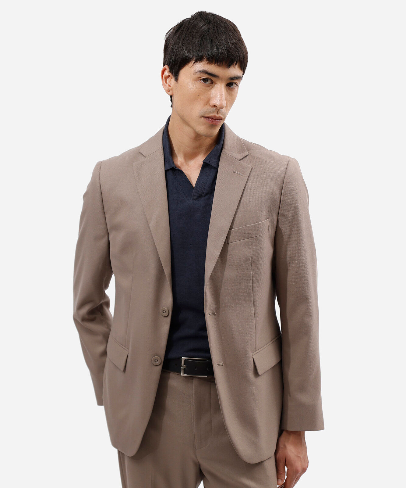 blazer slim de alfaiataria masculino bege