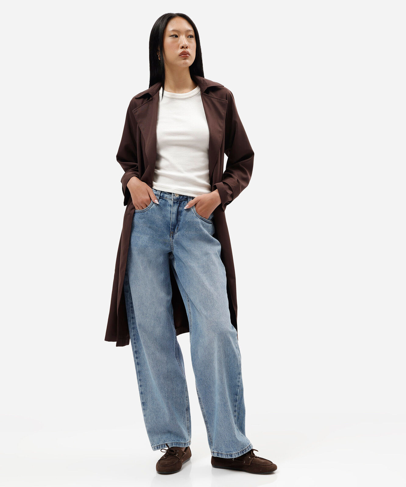 calça baggy feminina jeans cintura baixa azul