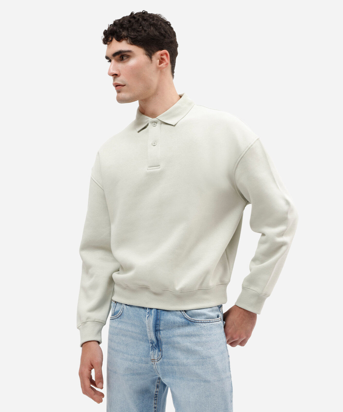 blusão oversized masculino de moletom com gola verde