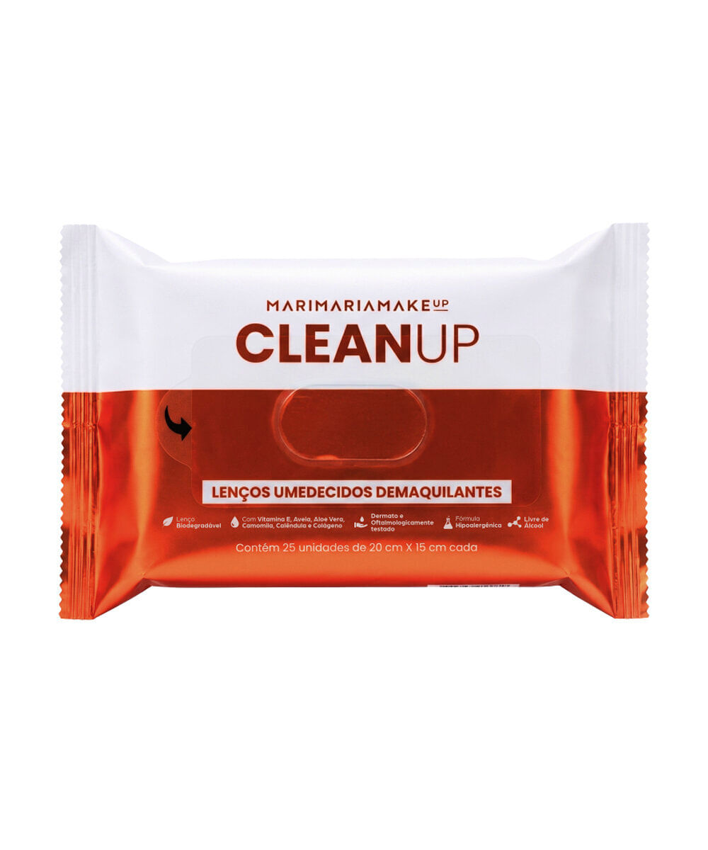 lenço demaquilante mari maria cleanup com 25 unidades