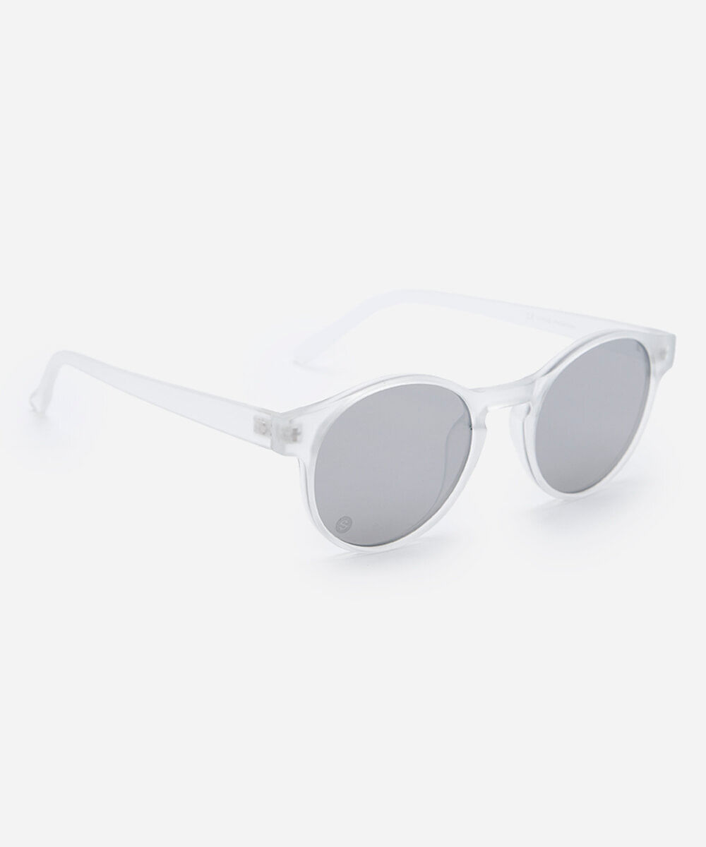 óculos de sol unissex redondo de acetato transparente