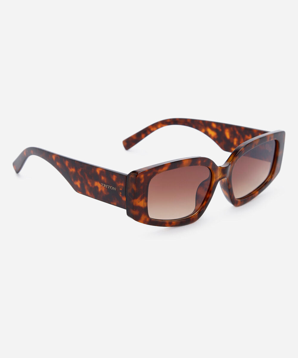 óculos de sol feminino quadrado de acetato tartaruga triton marrom