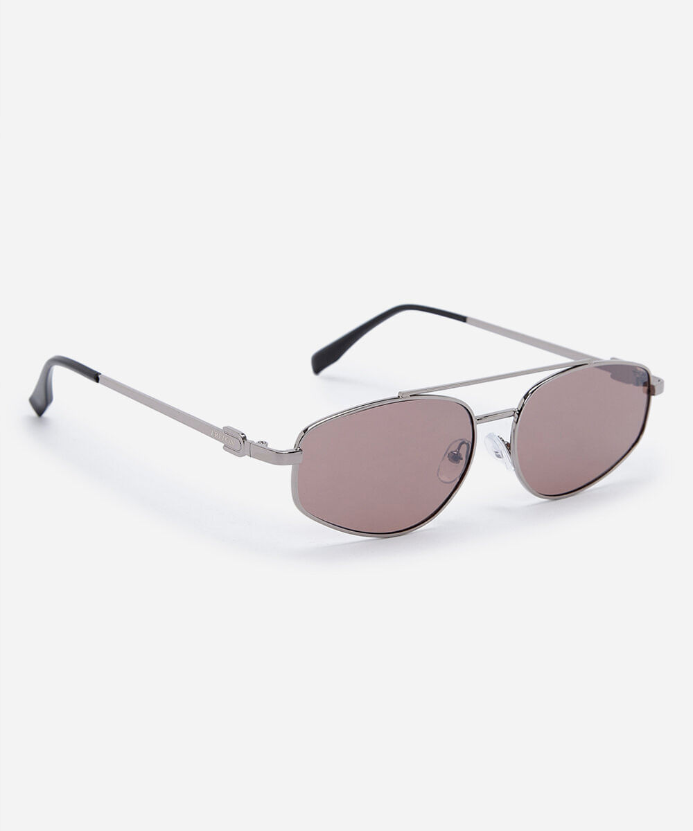 óculos de sol unissex oval de metal triton prata