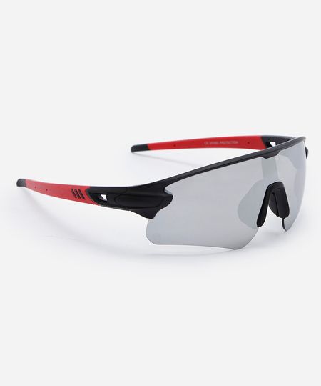 óculos de sol esportivo unissex de acetato preto UNICO