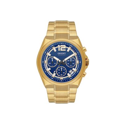 relógio masculino orient solartech cronógrafo mgssc068 d2kx dourado