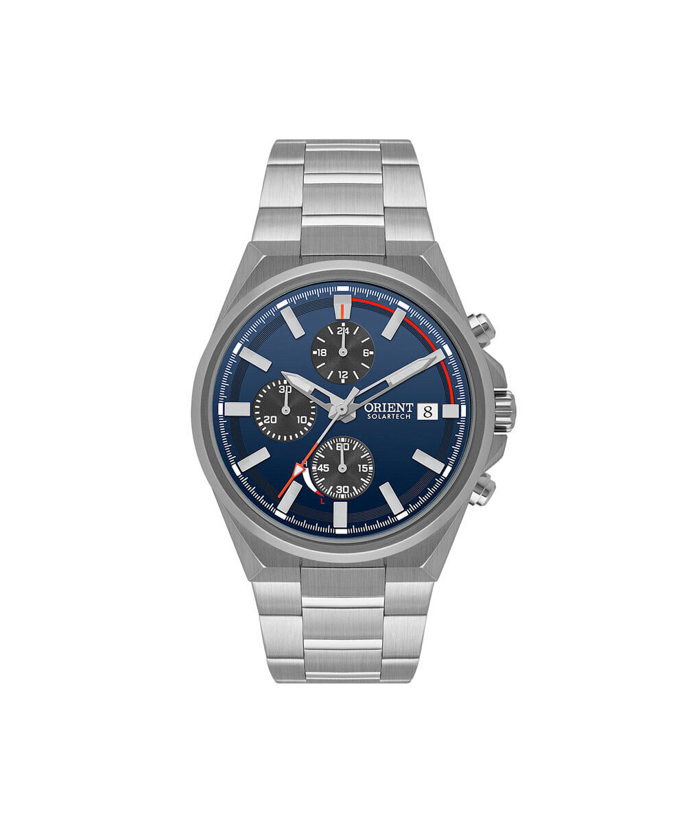 relógio masculino orient solartech cronógrafo mbssc299 d1sx prateado