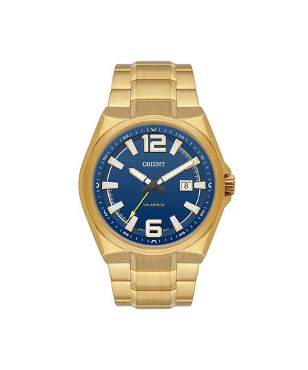 relógio masculino orient analógico calendário mgss1301 d2kx dourado UNICO