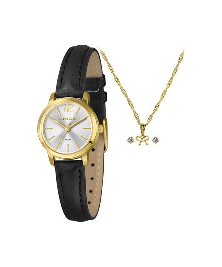 kit relógio feminino lince analógico lrch236l25 k0fts2px dourado UNICO