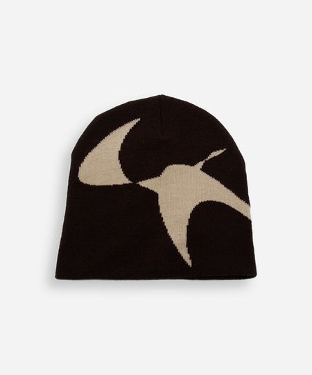 gorro de tricot abstrato marrom UNICO