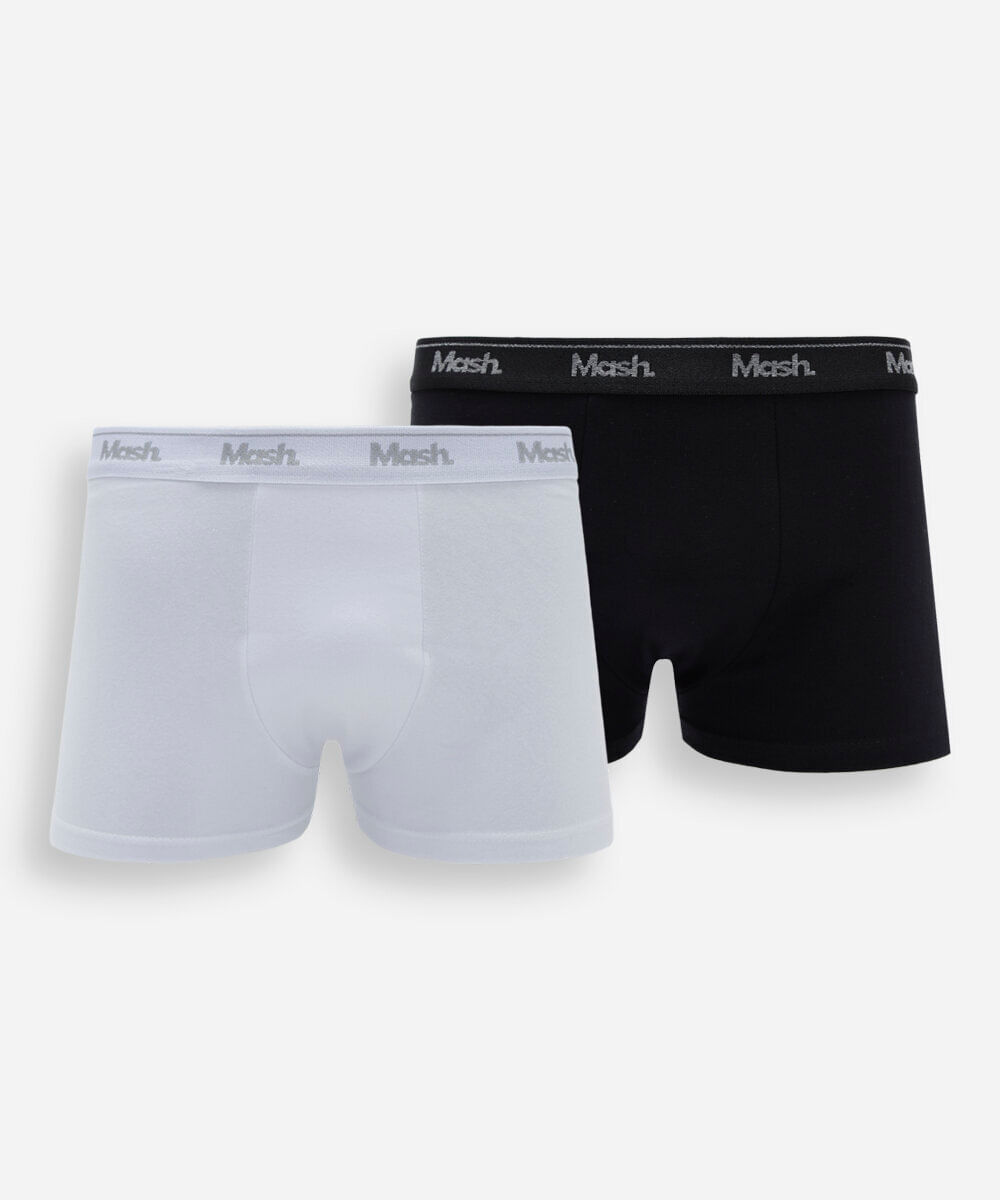 kit de 2 cuecas boxer masculina de algodão mash colorido
