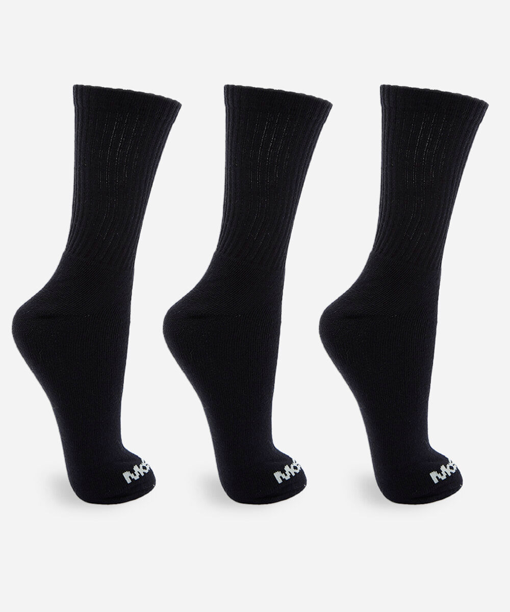 kit de 3 meias cano alto mash preto