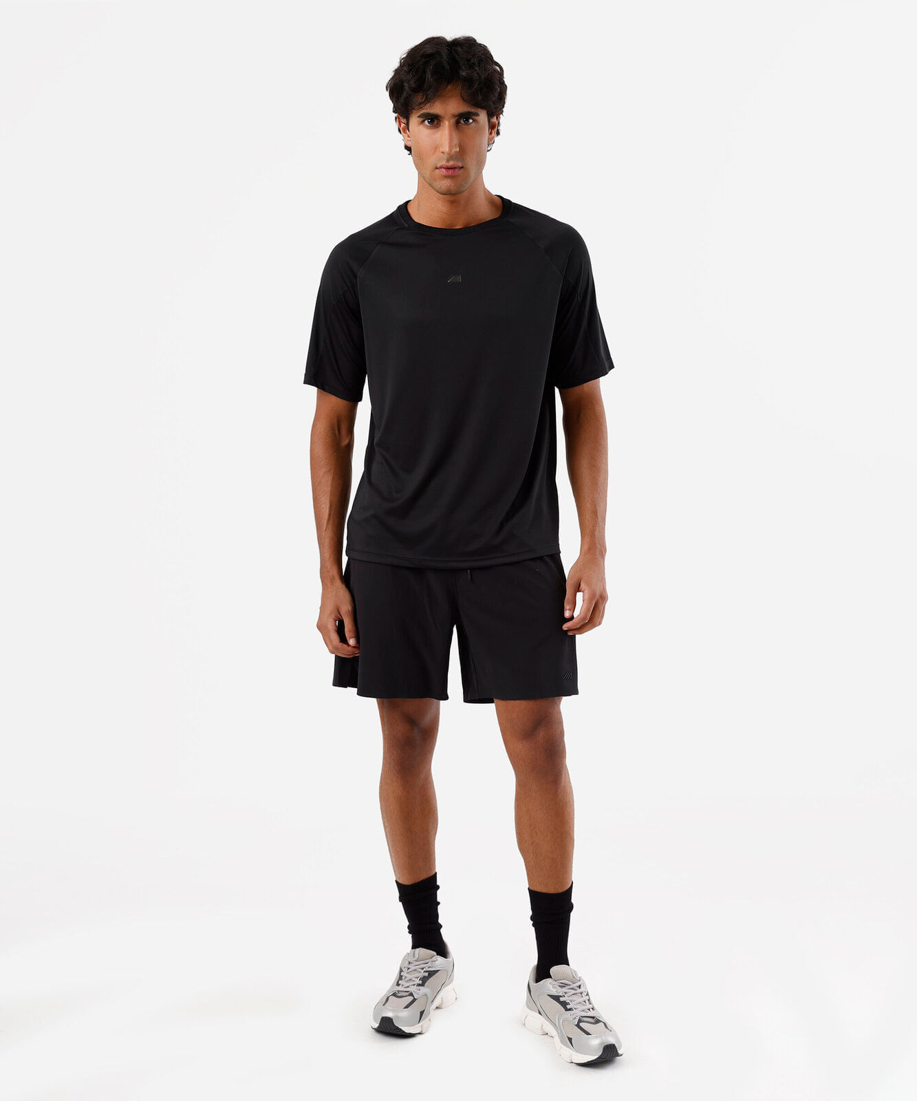 short masculino esportivo cós elástico preto
