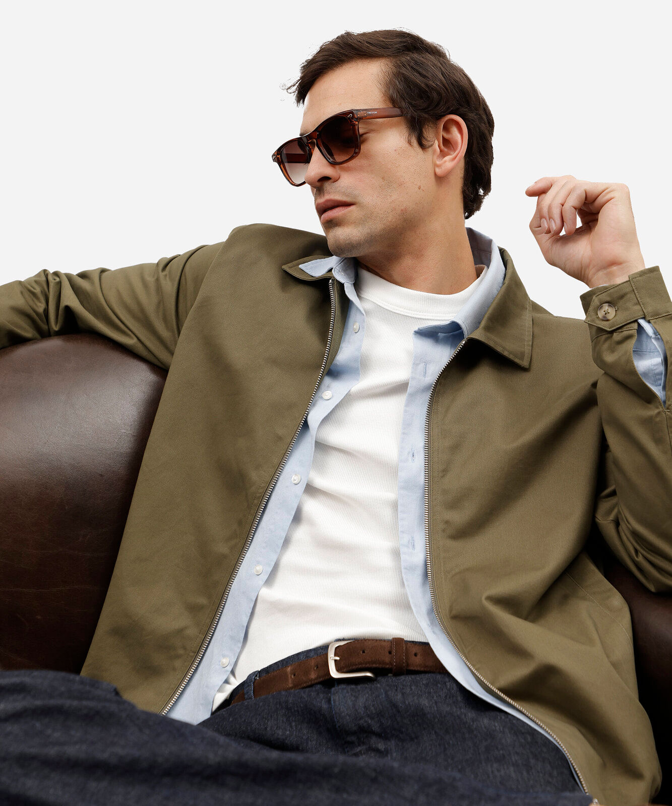jaqueta masculina comfort com zíper e gola esporte verde