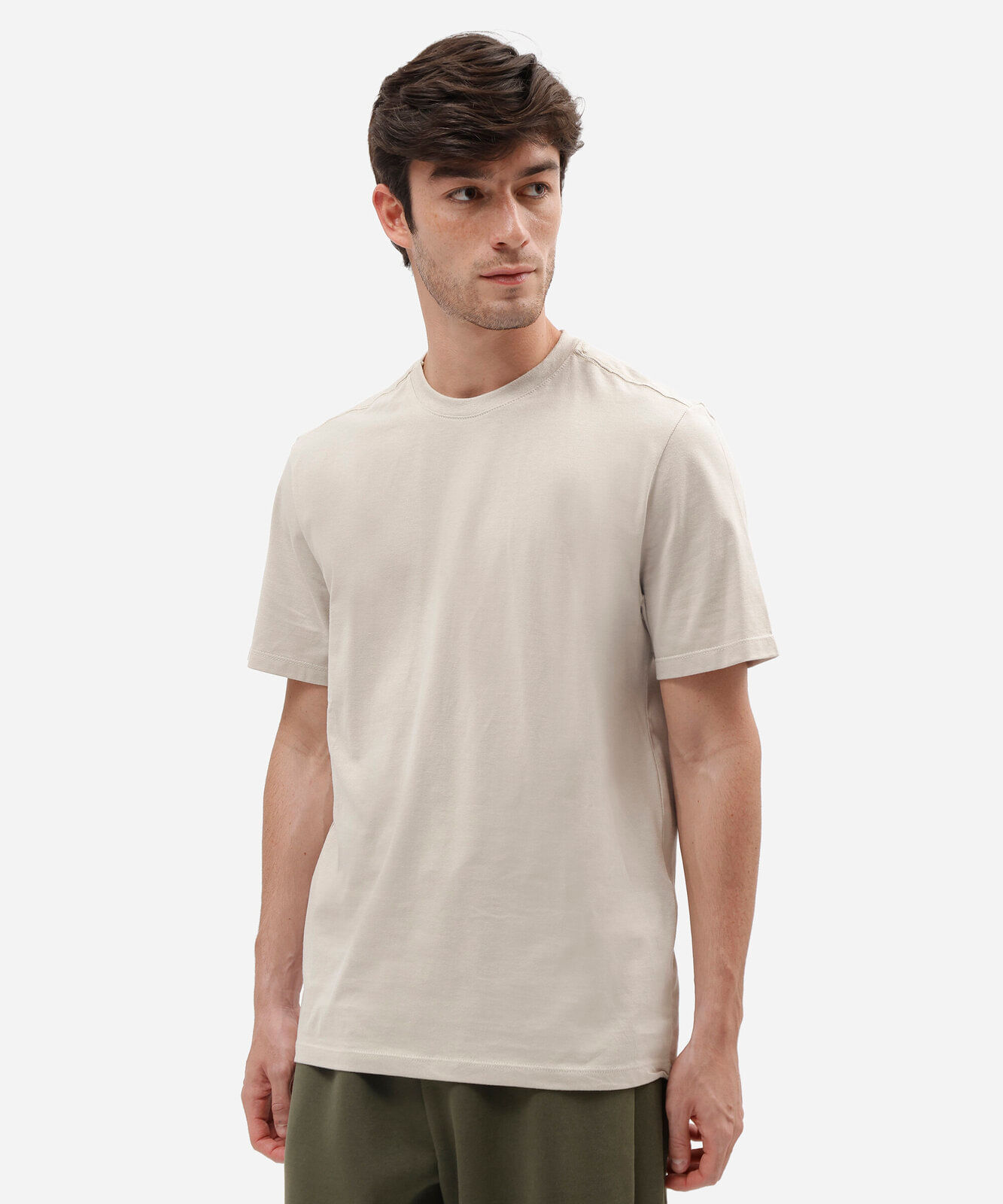 camiseta masculina básica comfort de malha cinza