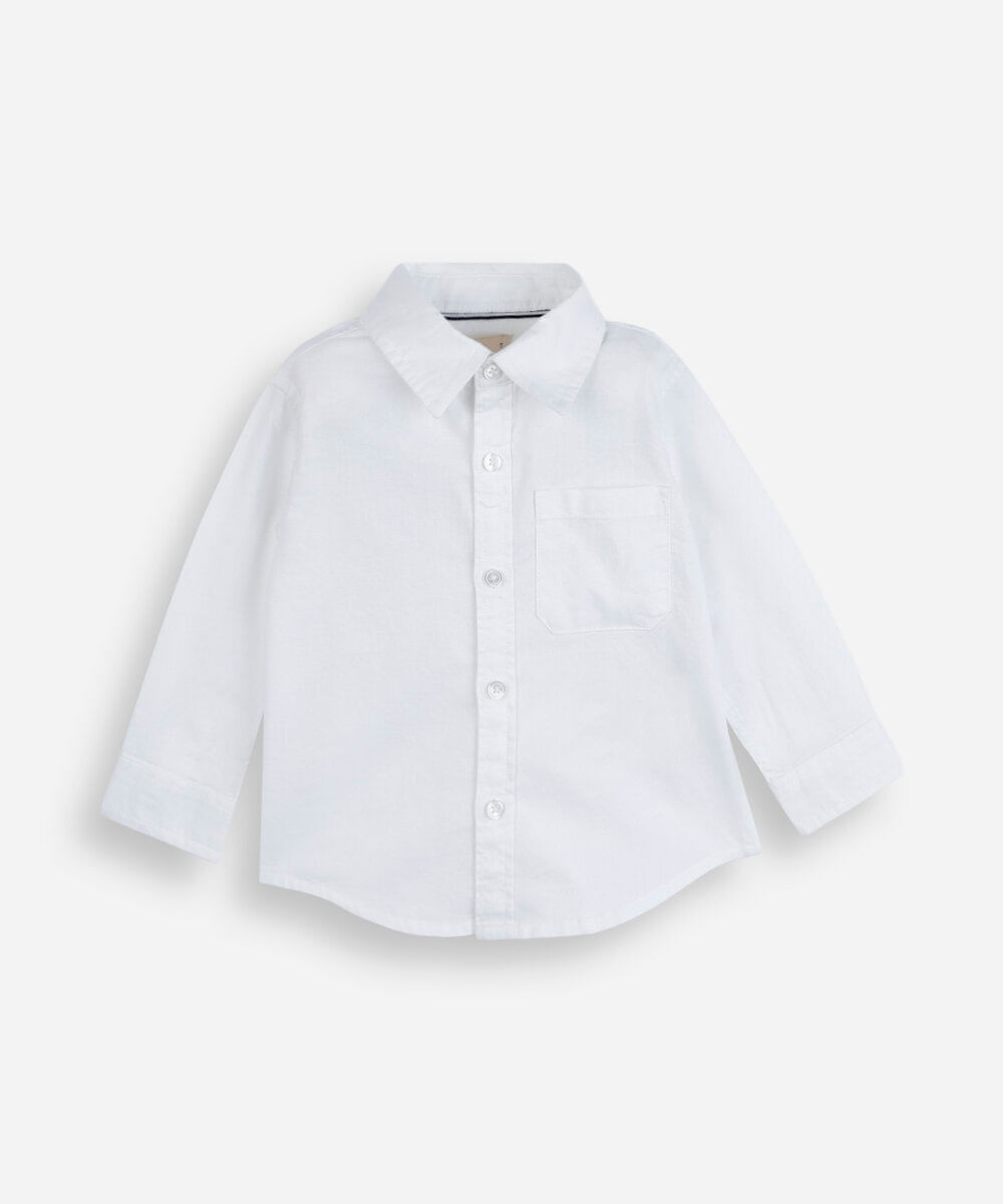 camisa infantil oxford manga longa off white