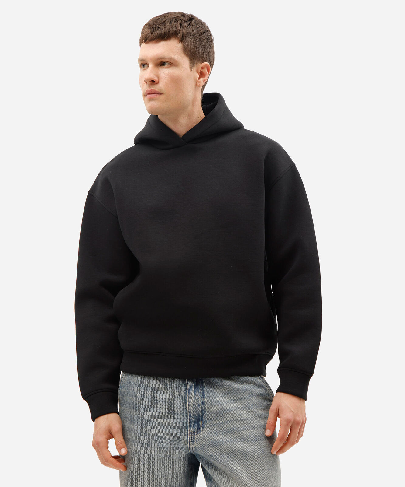 blusão masculino de moletom com capuz preto