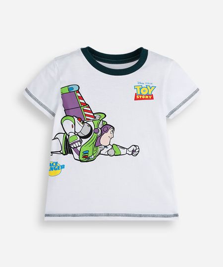 camiseta infantil de algodão buzz lightyear toy story off white 1
