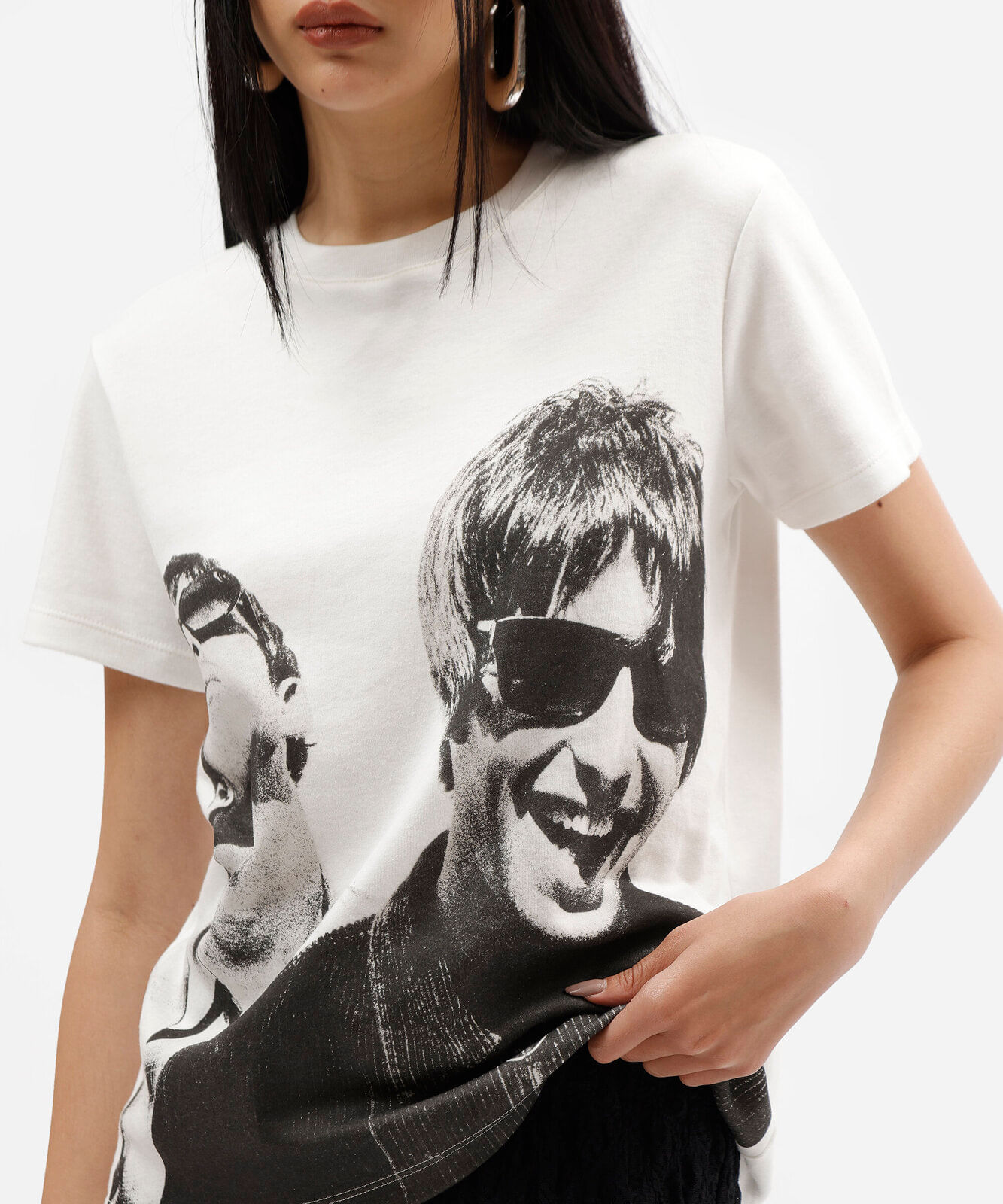 camiseta feminina de algodão manga curta oasis off white