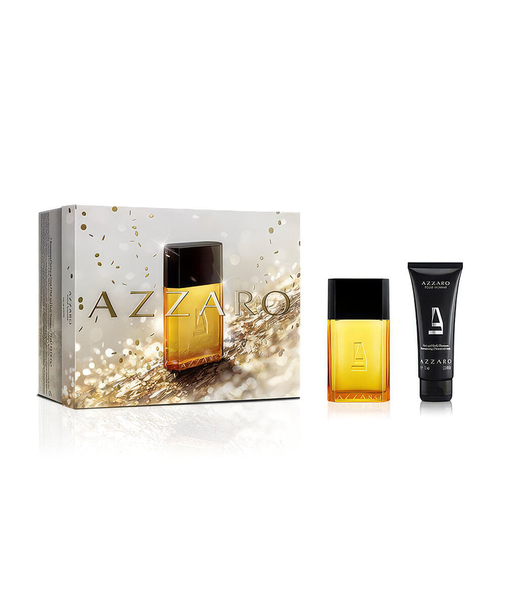 kit perfume masculino azzaro homme edt 100ml e shower gel 75ml