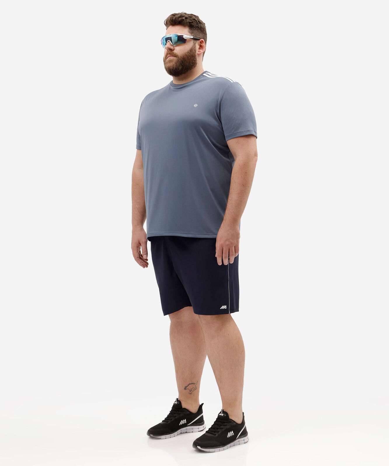 short masculino esportivo ace com nervura plus size azul