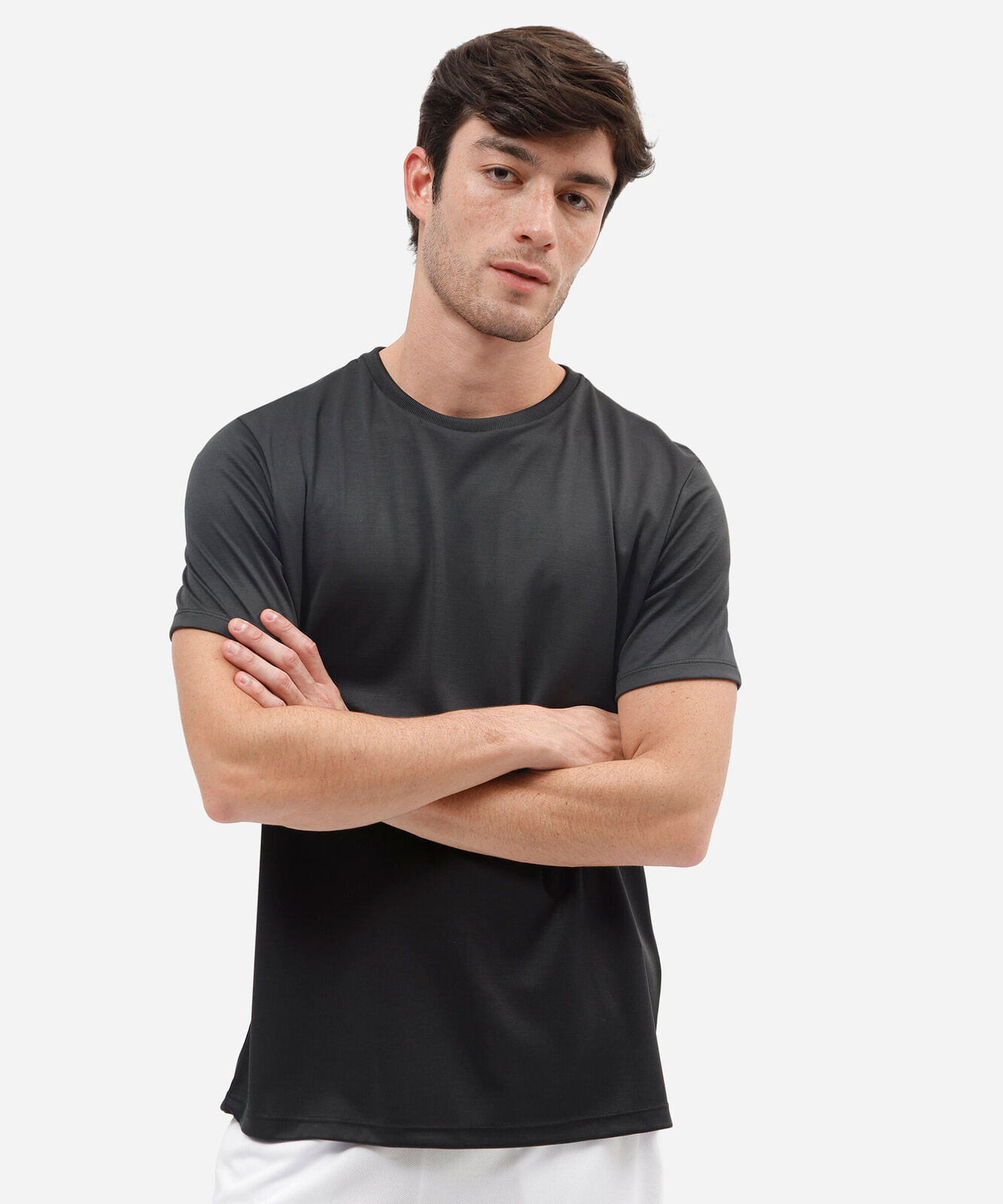 camiseta masculina básica esportiva manga curta preta
