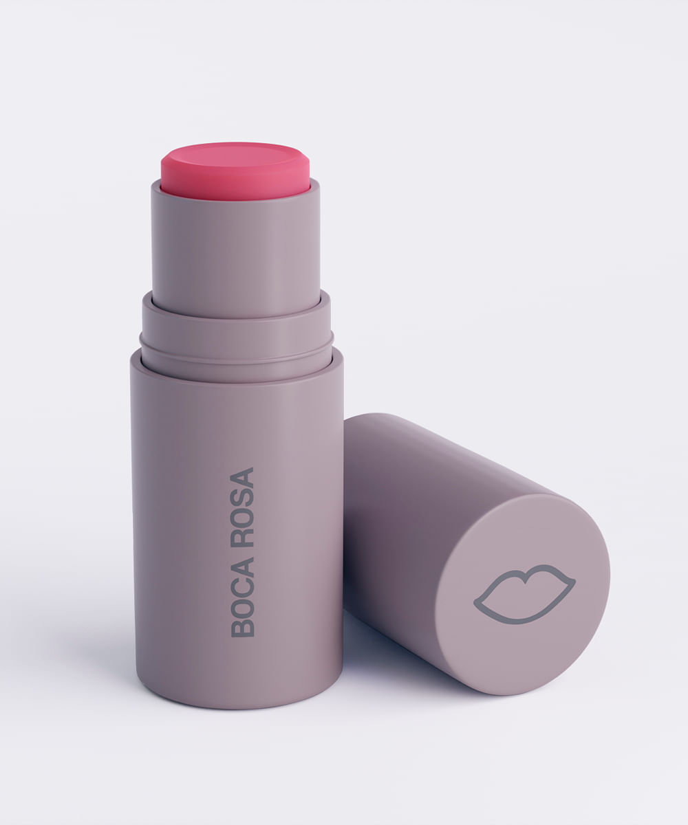 boca rosa stick cor blush sombra batom poá