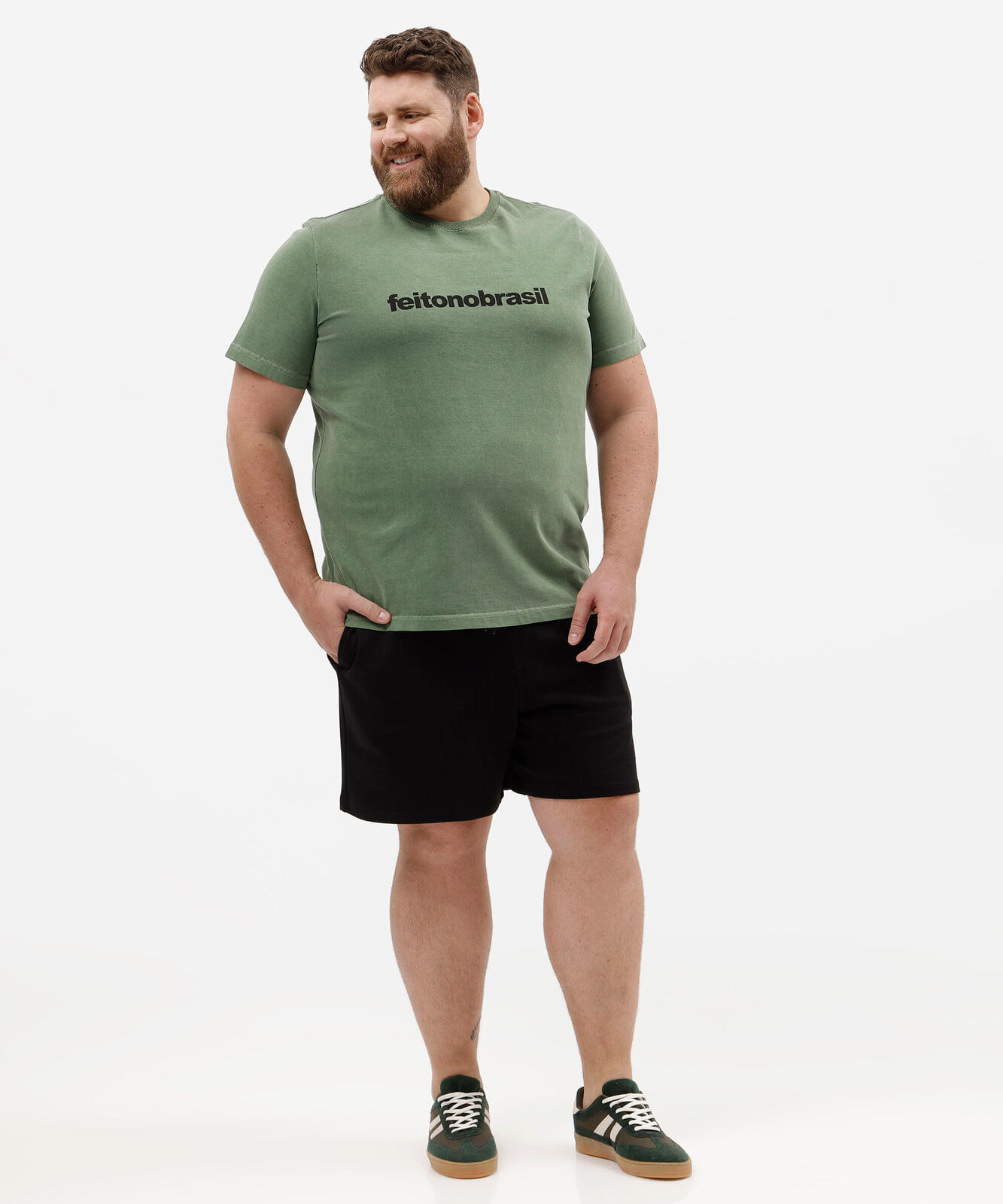 bermuda relaxed masculina cós com cordão plus size preta