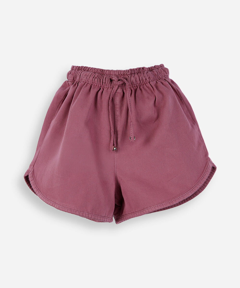 short clochard infantil em algodão rosa
