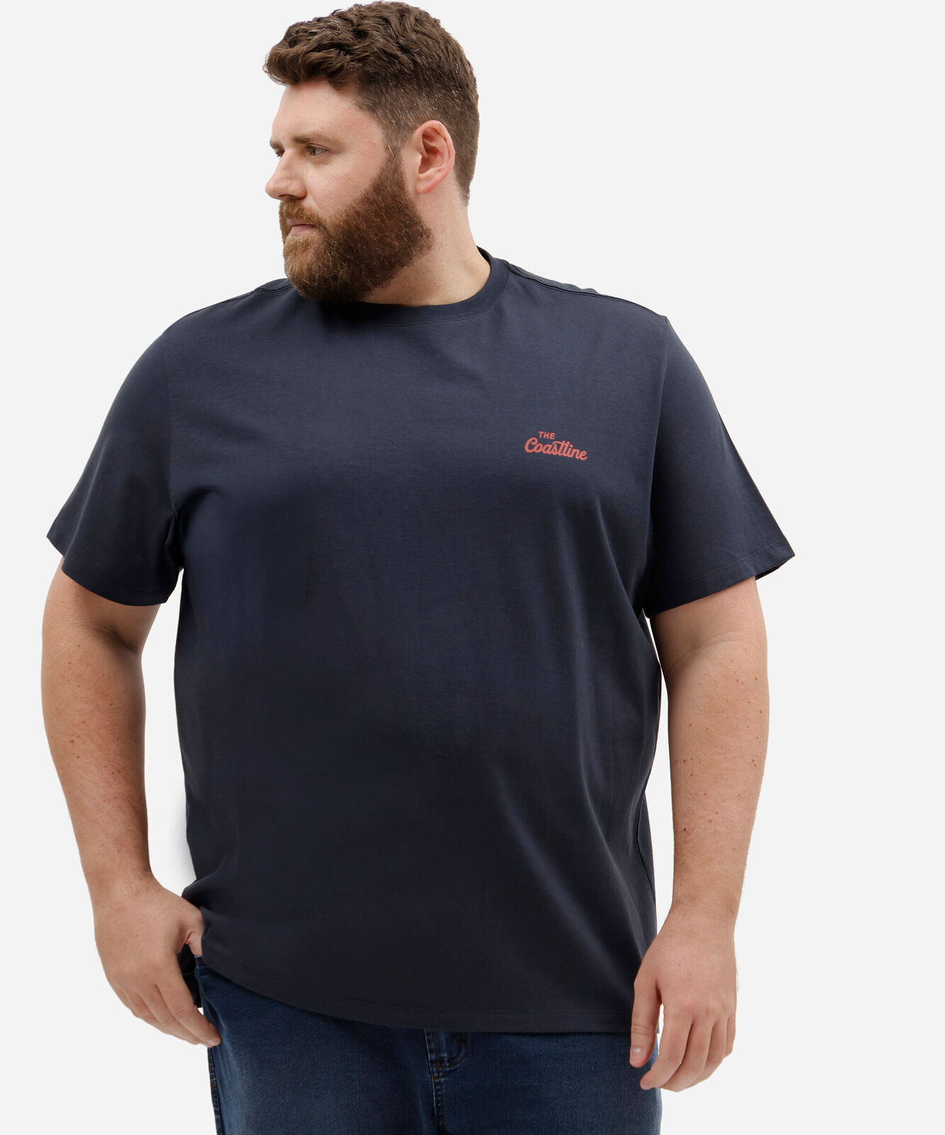 camiseta masculina de algodão manga curta estampada plus size azul