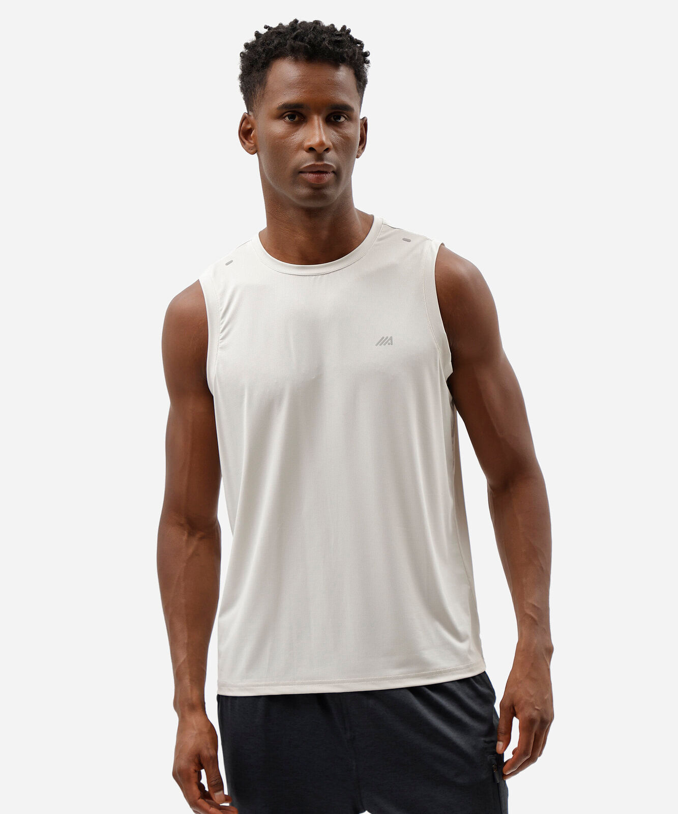 regata esportiva masculina de poliamida com refletivos cinza