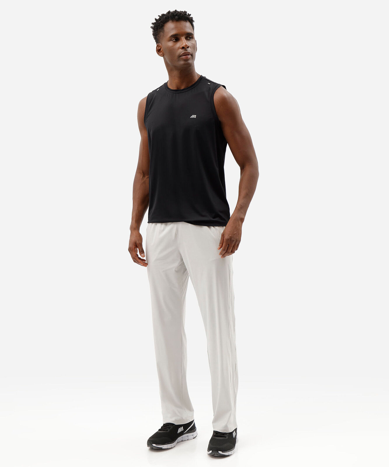 calça esportiva masculina com nervuras cinza