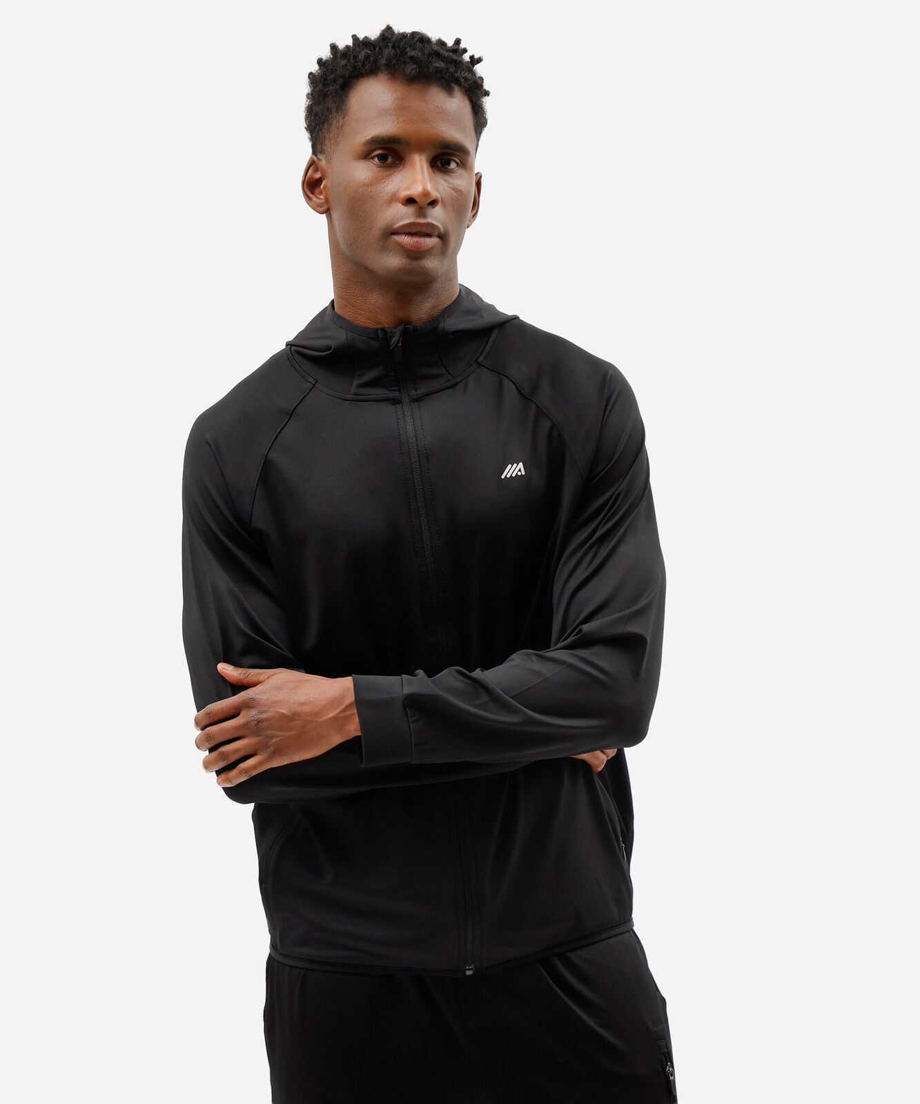 jaqueta esportiva masculina com capuz preta