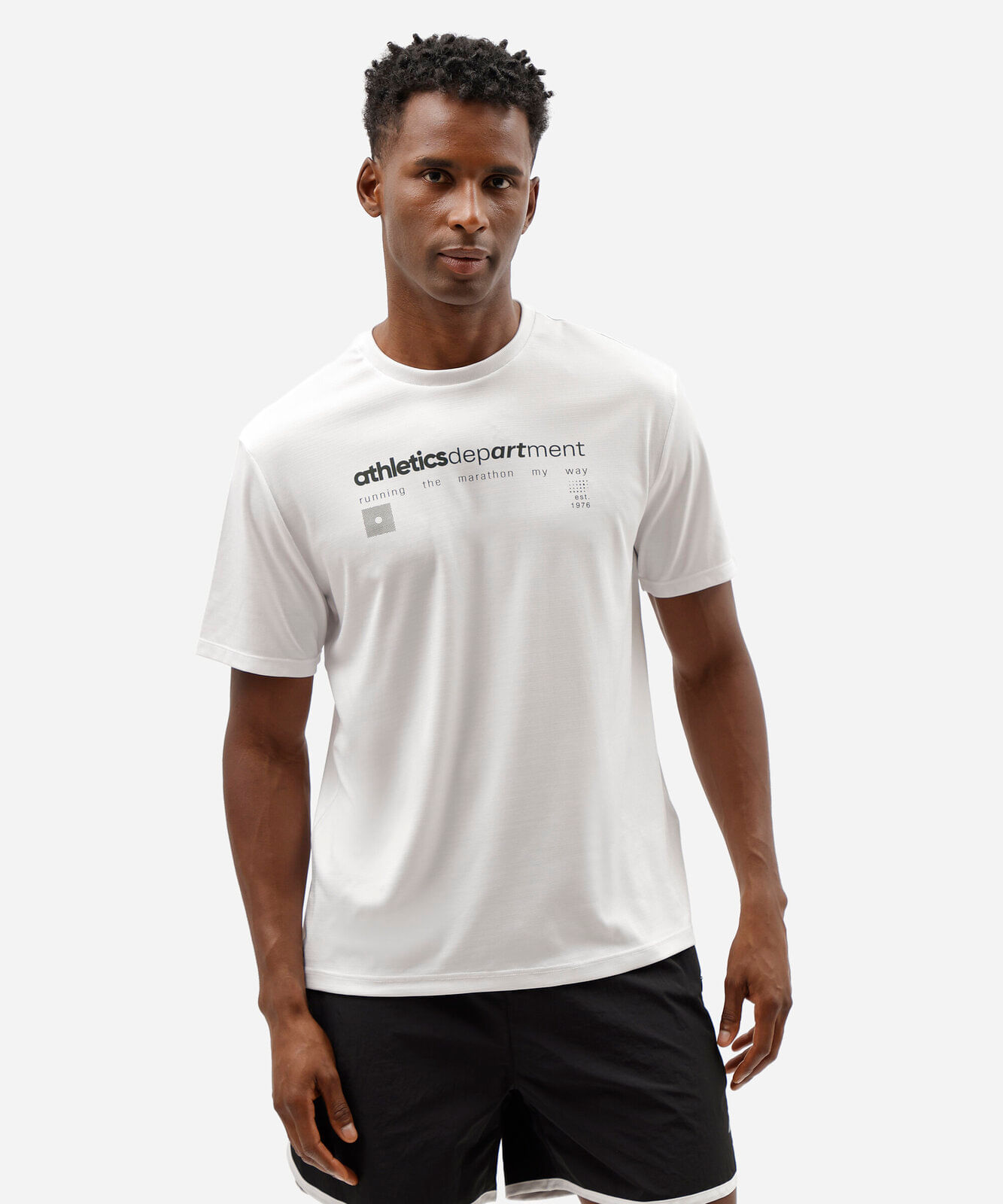 camiseta esportiva masculina manga curta estampada off white
