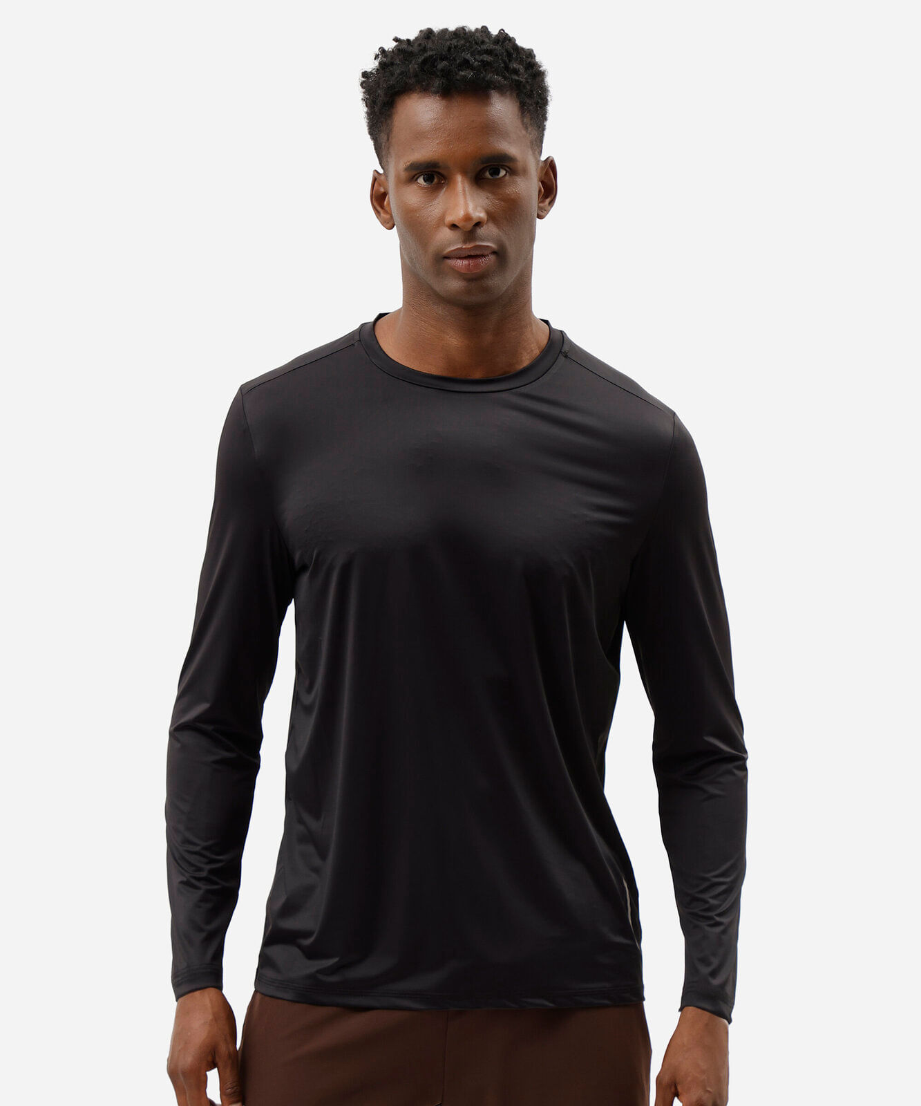 camiseta esportiva masculina manga longa com proteção uv preta