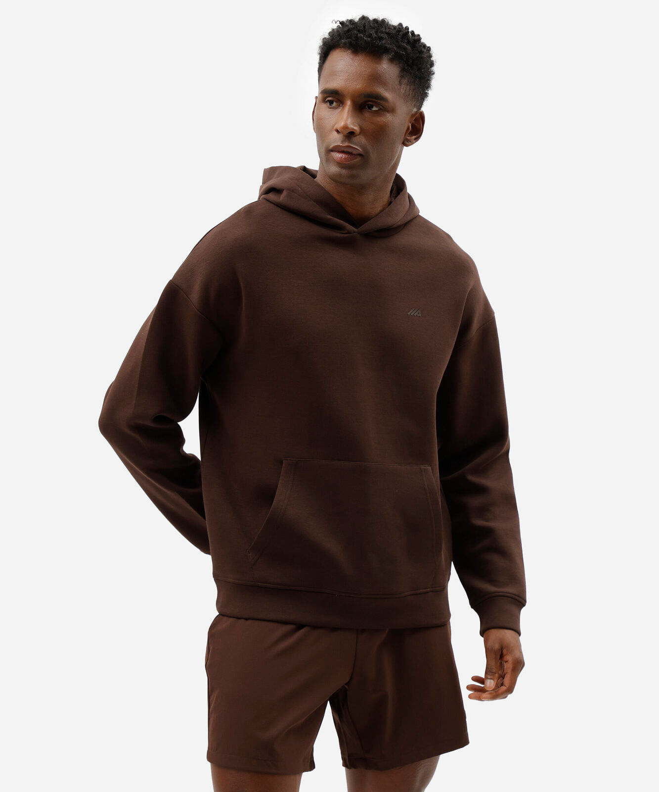 blusão esportivo masculino de moletom com capuz marrom