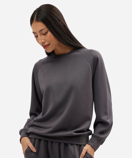 blusa de pijama feminina com viscose manga longa cinza GG
