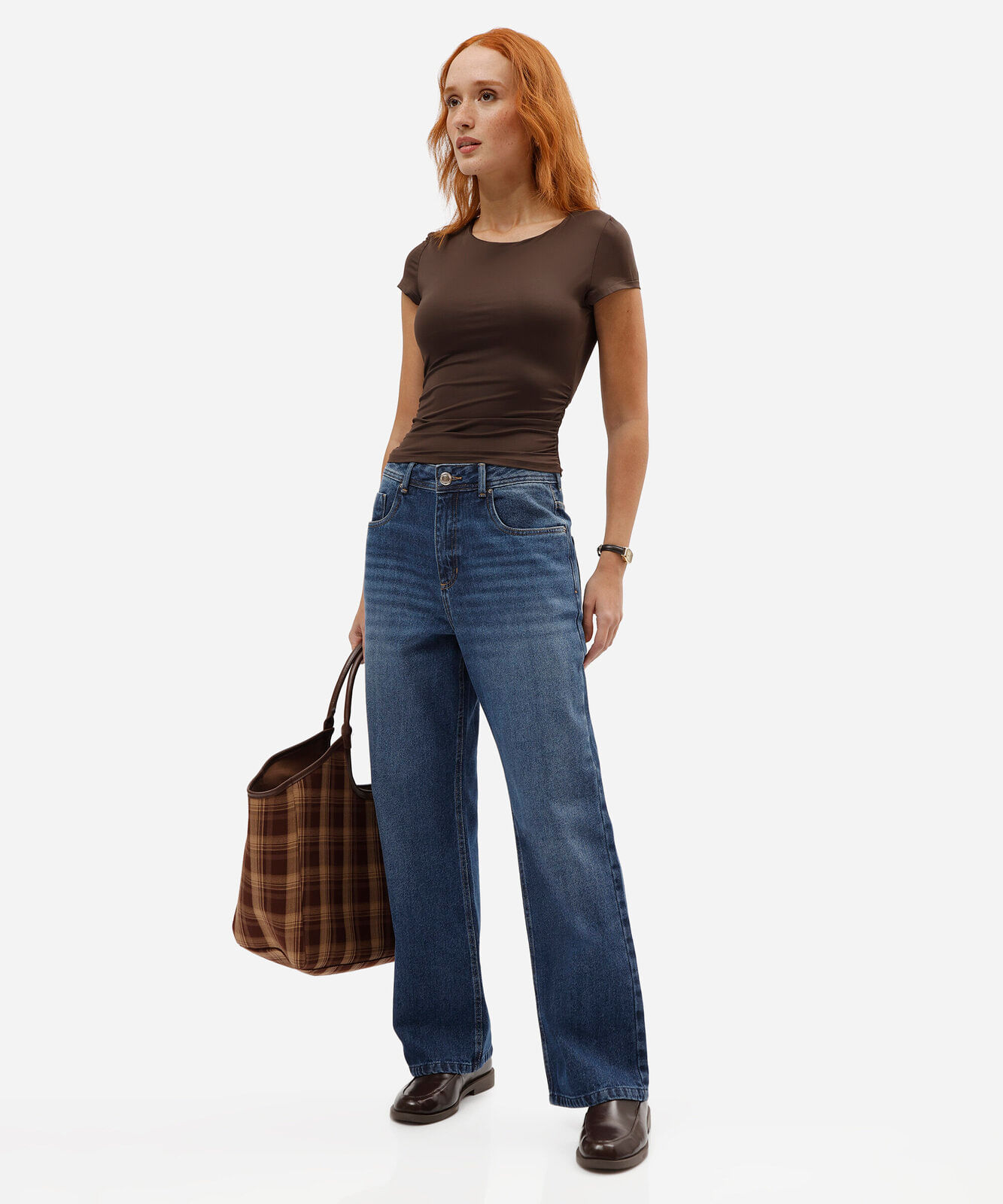 calça jeans cropped wide leg feminina de algodão com cintura super alta azul
