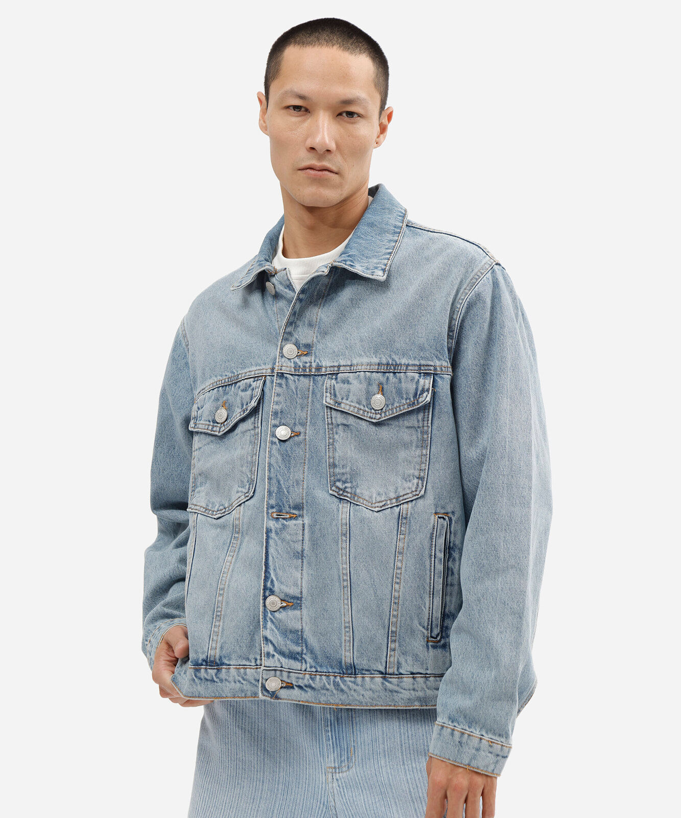 jaqueta masculina jeans azul