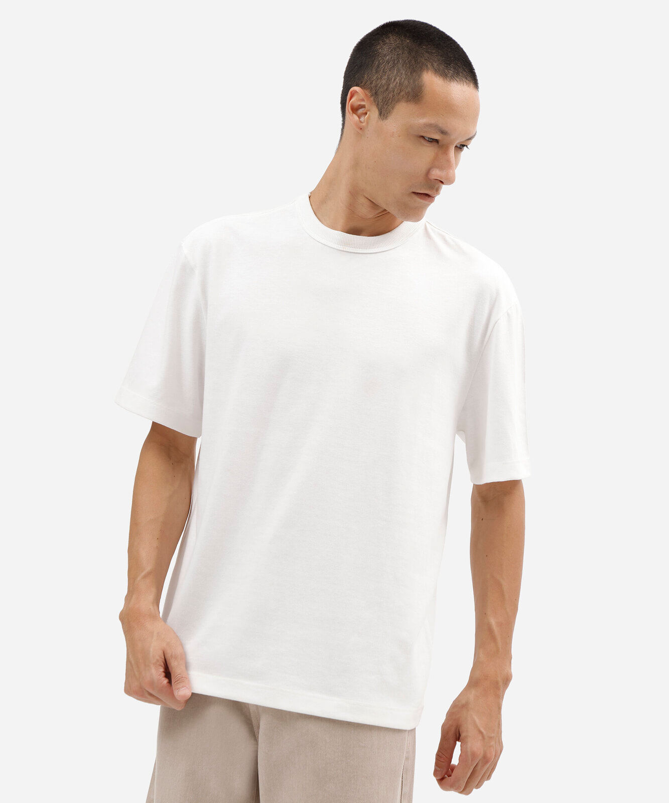 camiseta relaxed masculina de algodão coolmax branca