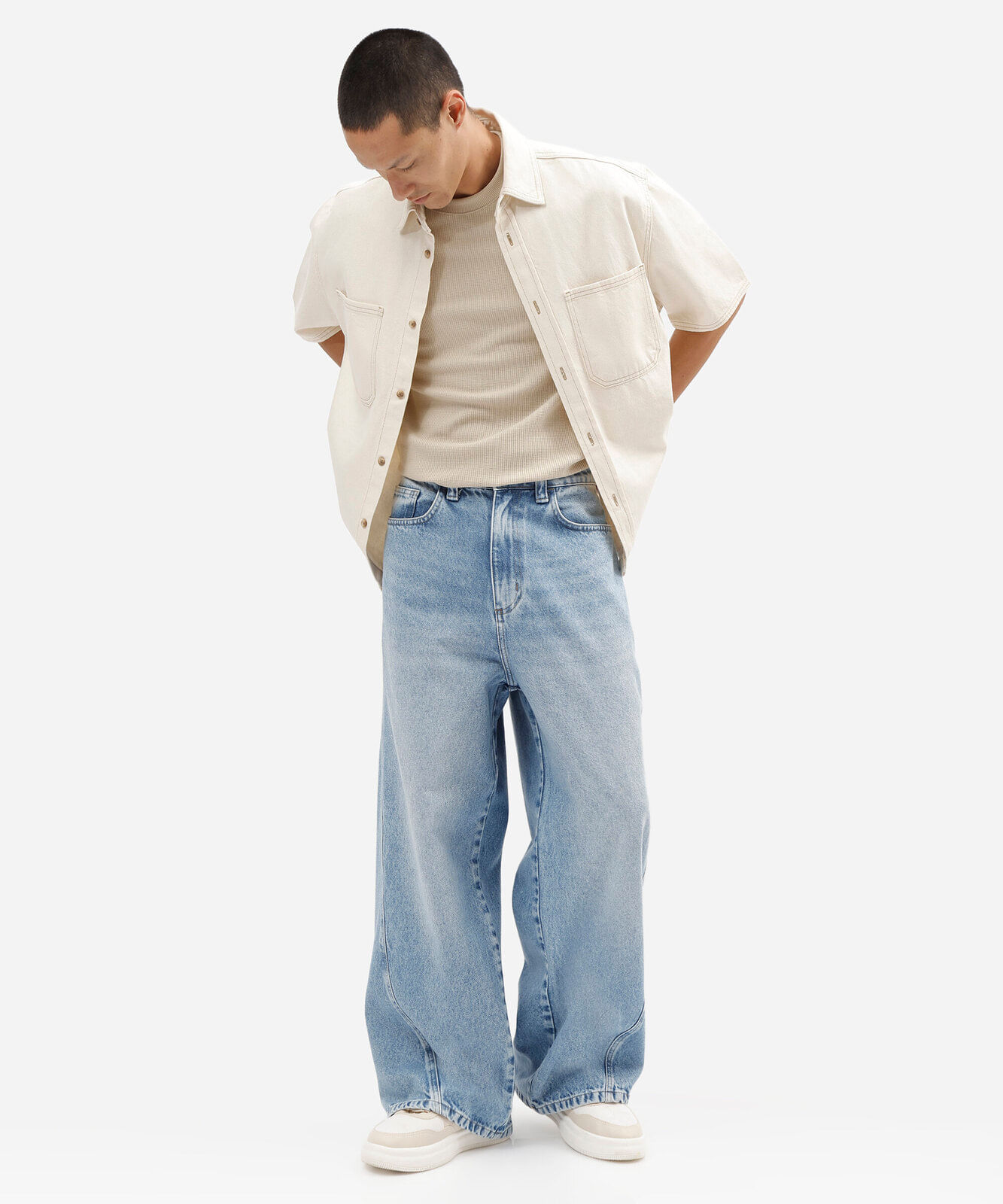calça super baggy masculina jeans azul