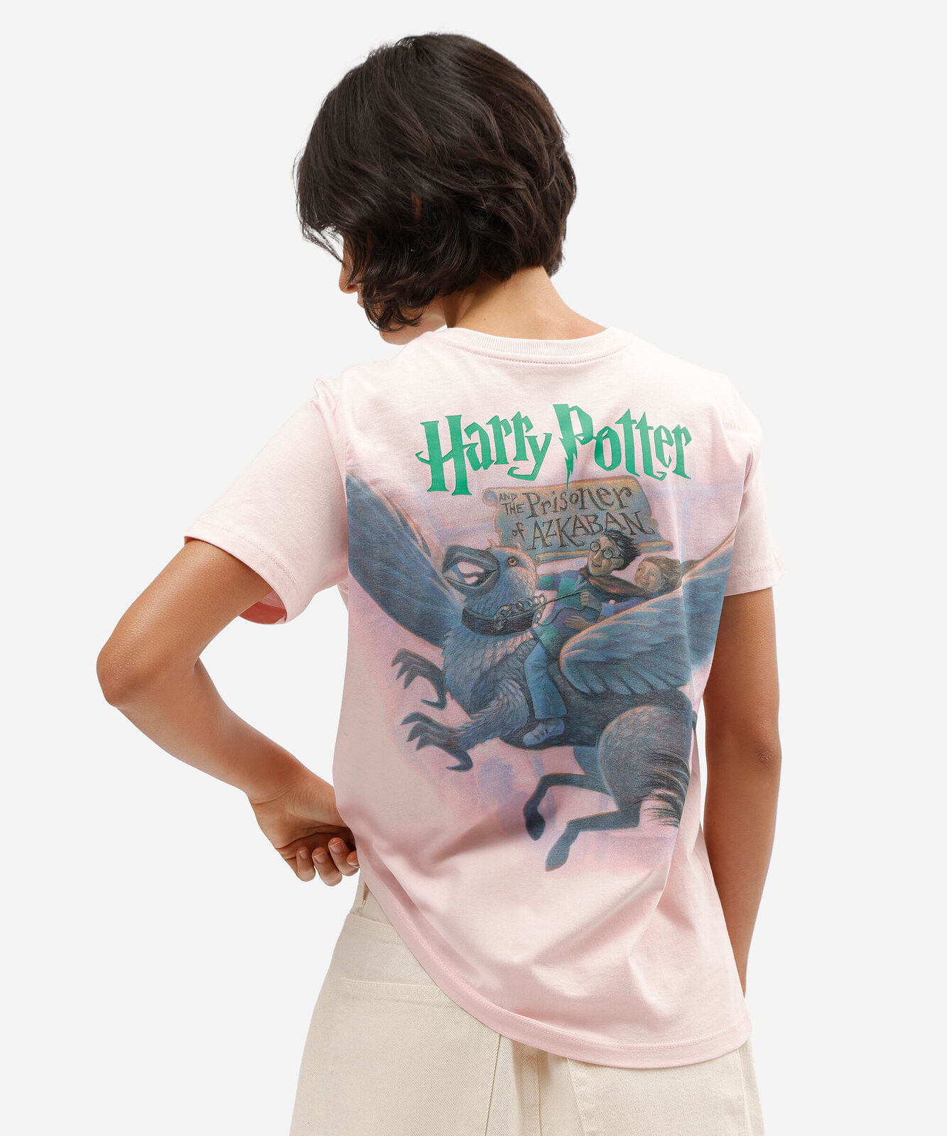camiseta feminina de algodão manga curta harry potter rosa