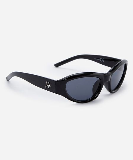 óculos de sol unissex esportivo de acetato preto UNICO