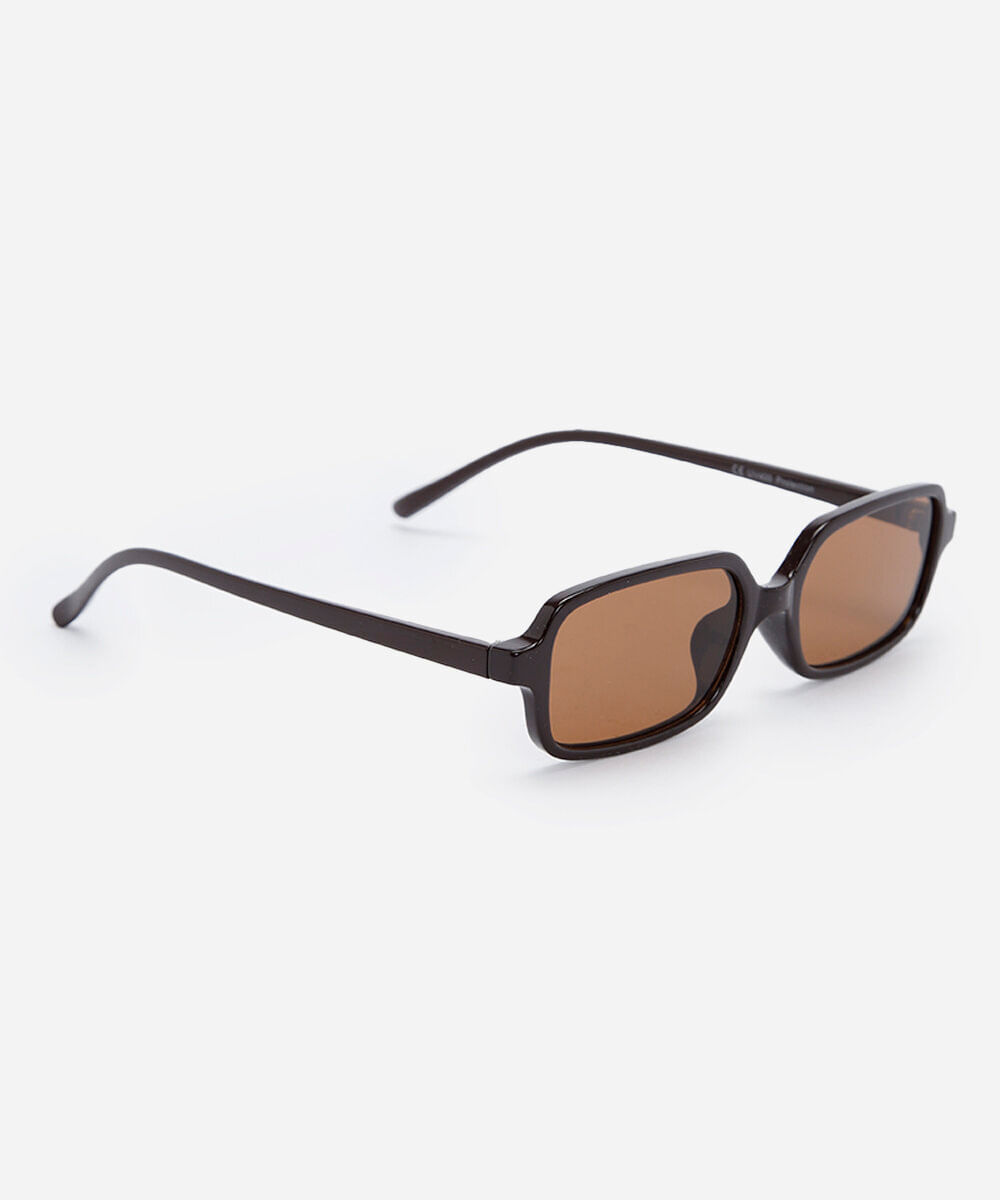 óculos de sol feminino quadrado de acetato marrom