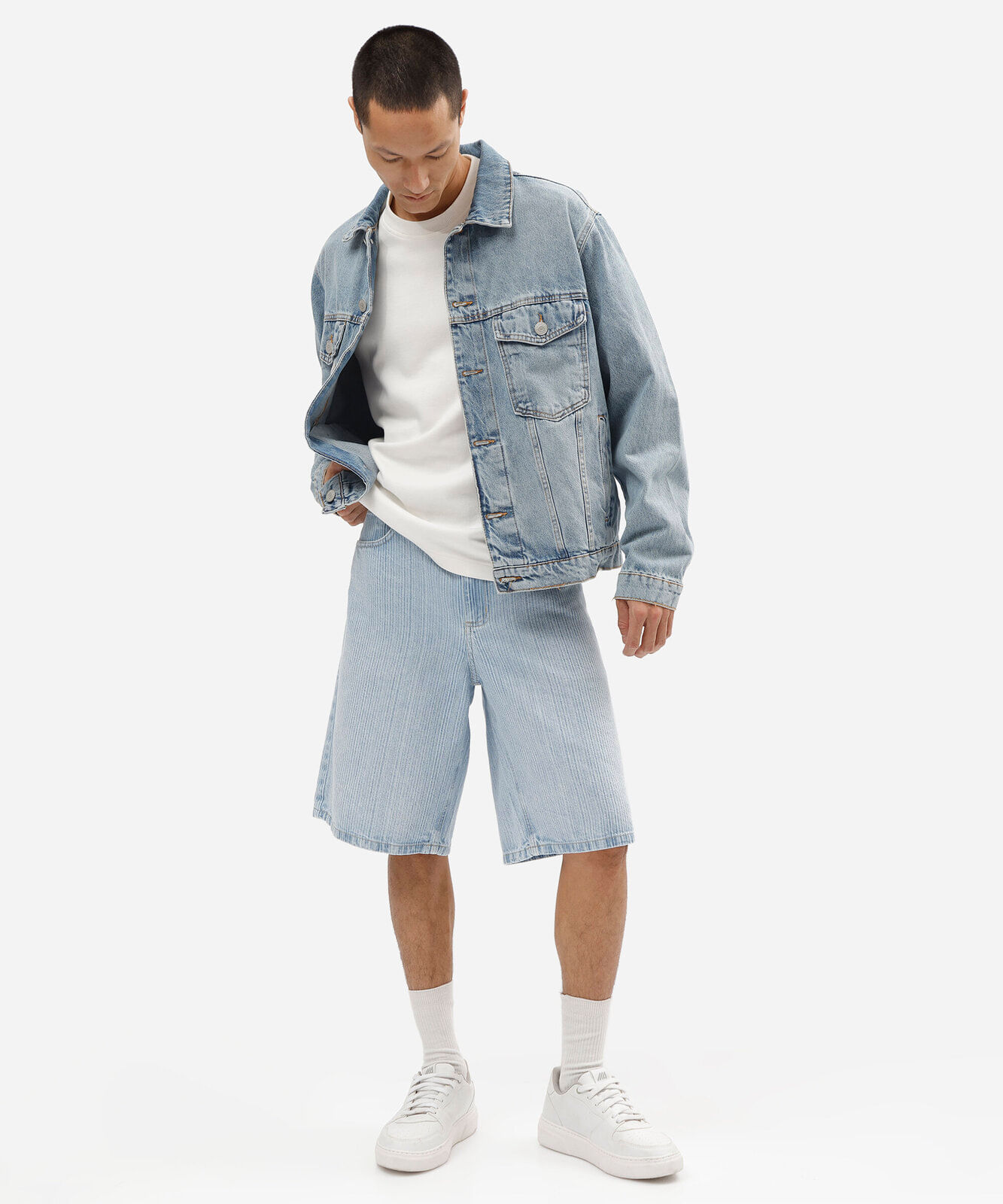 bermuda baggy masculina jeans listrada azul