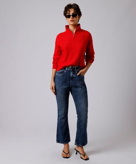 calça boot cut firenze petit feminina jeans mindset azul 38