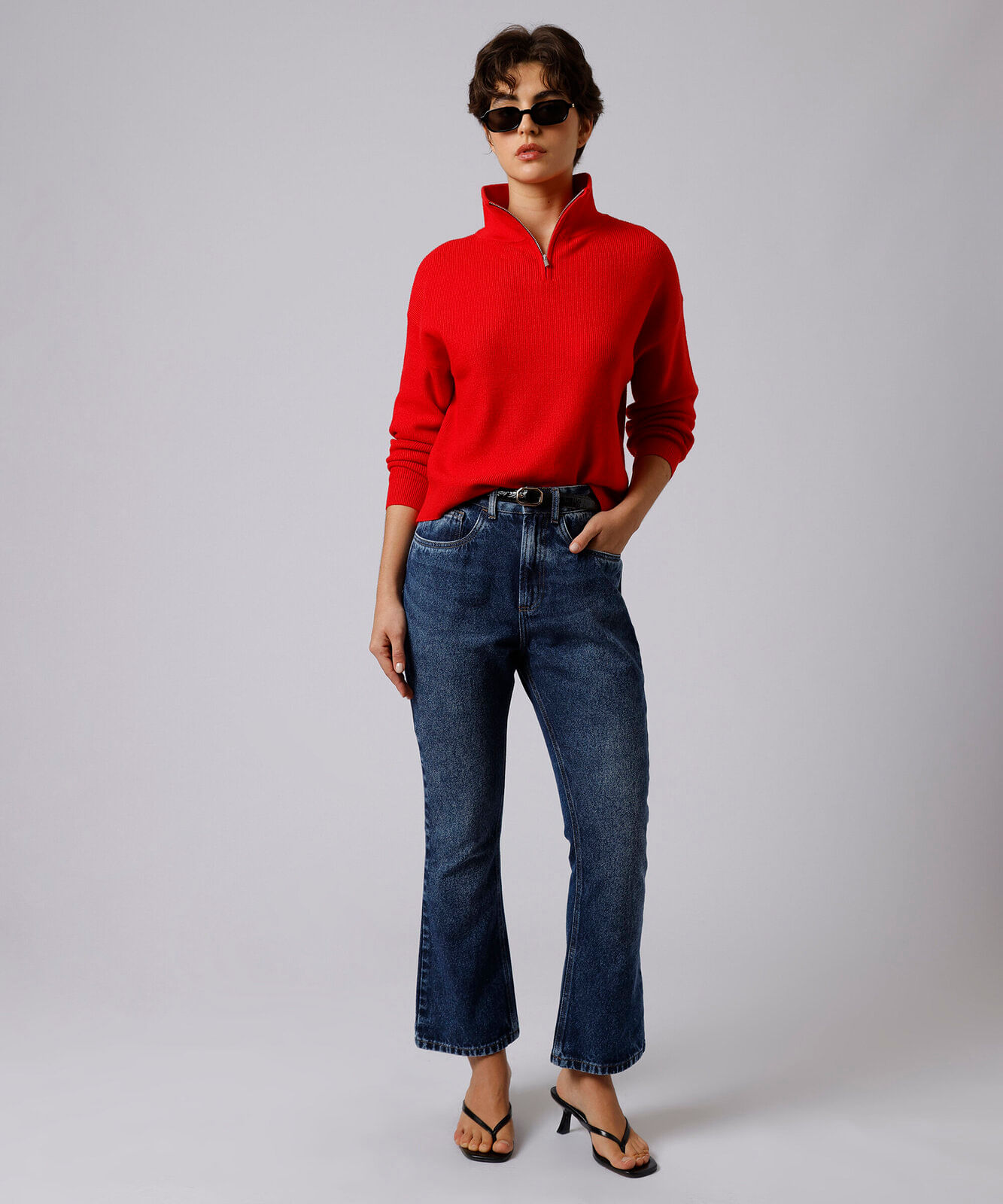calça boot cut firenze petit feminina jeans mindset azul