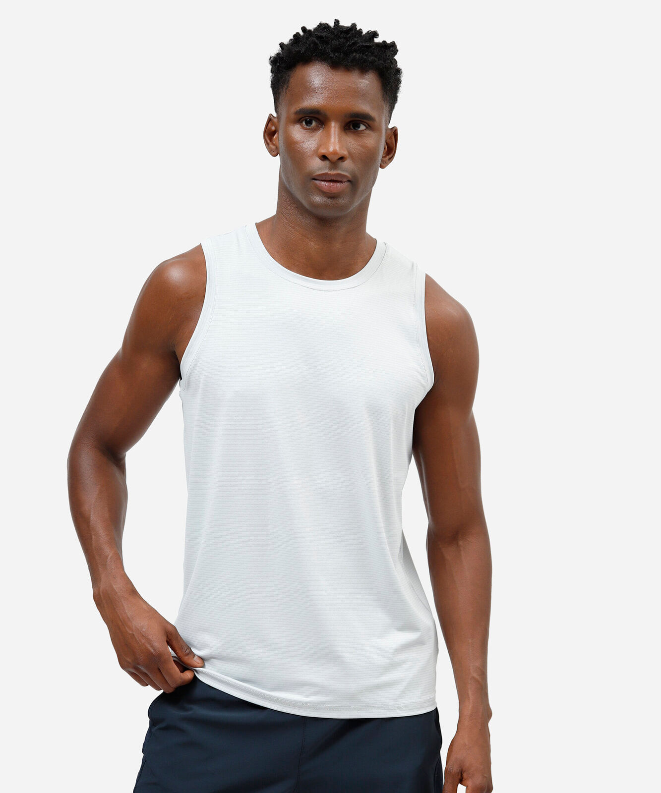 regata masculina esportiva texturizada cinza