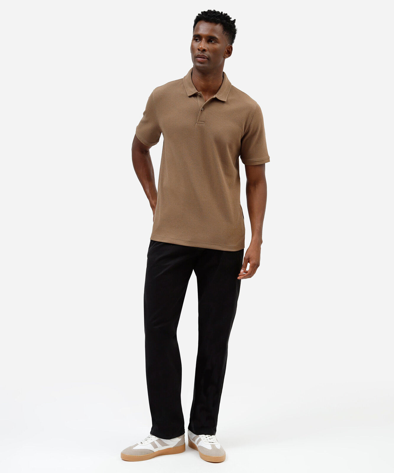 calça reta masculina de sarja preta